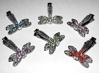 Antiqued Dragonfly Hair Clips