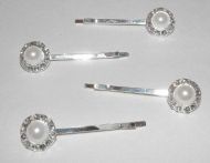 Faux Peal & Crystal Bobby Pin