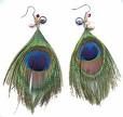 Peacock Feather Earrings-Short